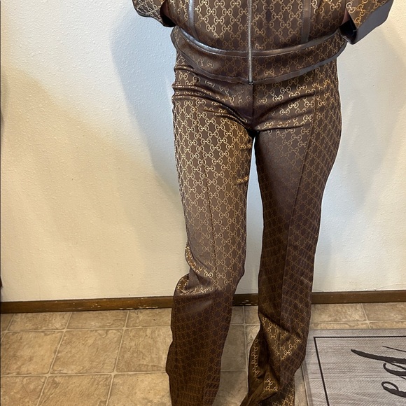 SANDRO CROPPED JACKET & PANTS LEATHER TRIM MADE IN FRANCE FRENCH LUXURY SZ 4 - Picture 4 of 16